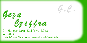 geza cziffra business card